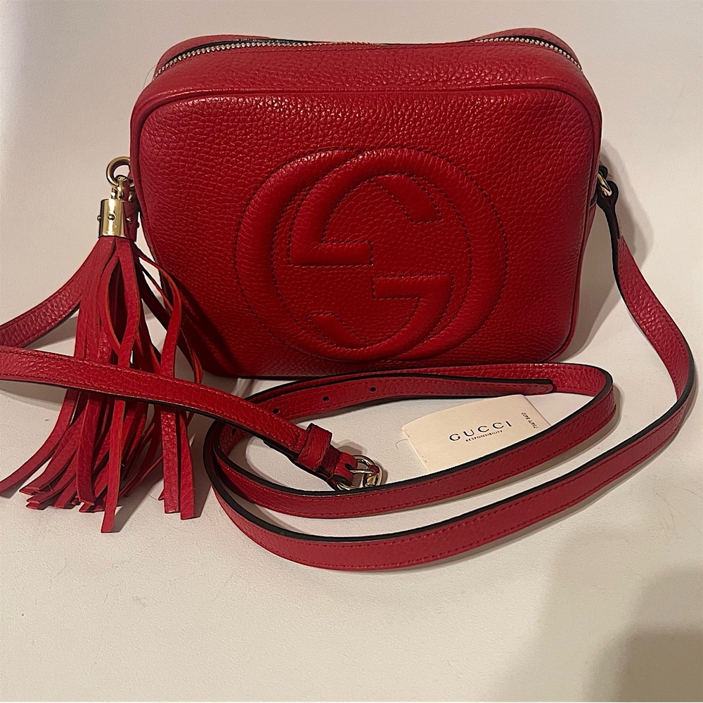 Gucci Red Soho Leather Disco Bag